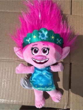 DreamWorks Poppy Plush Doll - Bright Pink with Teal Headband